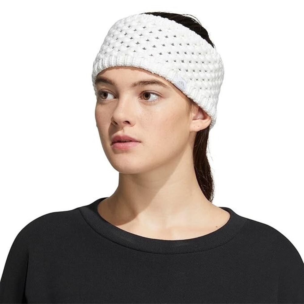 ADIDAS~One Size~Women's Fit White Crestline Fleece Lined Headband